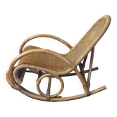 Children's rocking chair in rattan and wicker