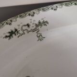 Grand plat ovale St Amand modèle "modern style" vert Terre de Fer
