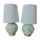 Duo de lampes art déco en verre mint