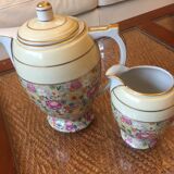 Coffee maker and vintage milk jar D.R.B. Limoges