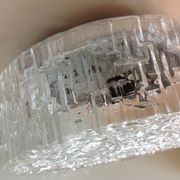 Round ceiling lamp in bulled glass / vintage 60s/70s