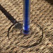 Candle holder in transparent and blue Murano blown glass