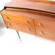 Vintage teak enfilade in brown, 1960s — brass mesh top and Dansette legs.