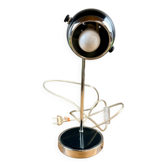 Vintage adjustable lamp in space age style – chrome and black metal