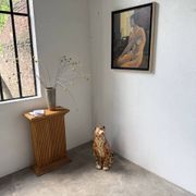 XL Italian ceramic leopard sculpture statue 1970