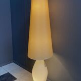 Glass floor lamp with large off-white shade 1960s