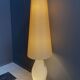 Glass floor lamp with large off-white lampshade, 1960s