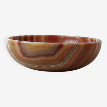 Salad bowl or pocket in pink onyx