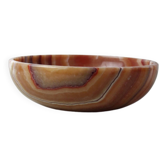 Salad bowl or pocket in pink onyx