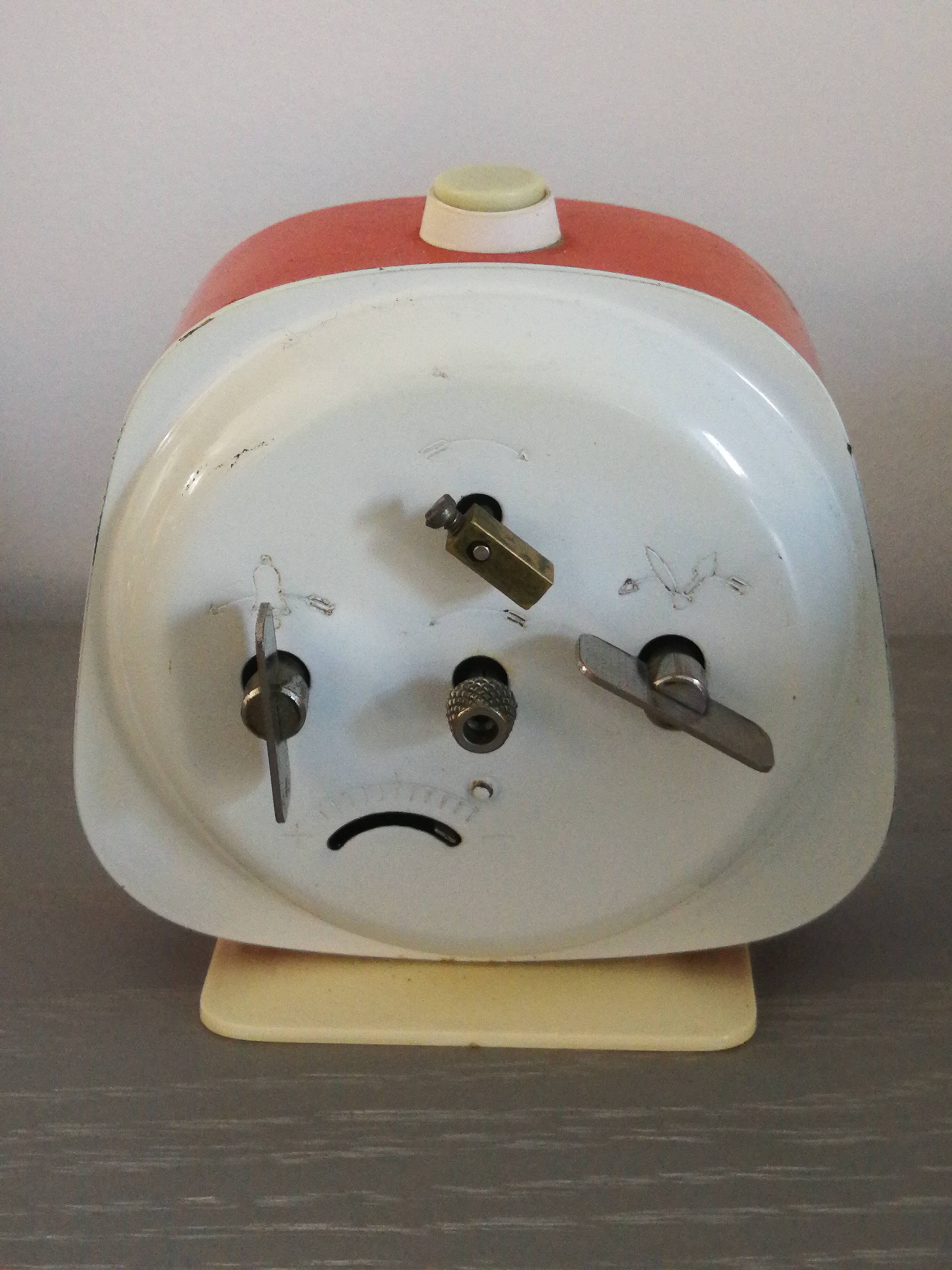 Vintage orange japy alarm clock