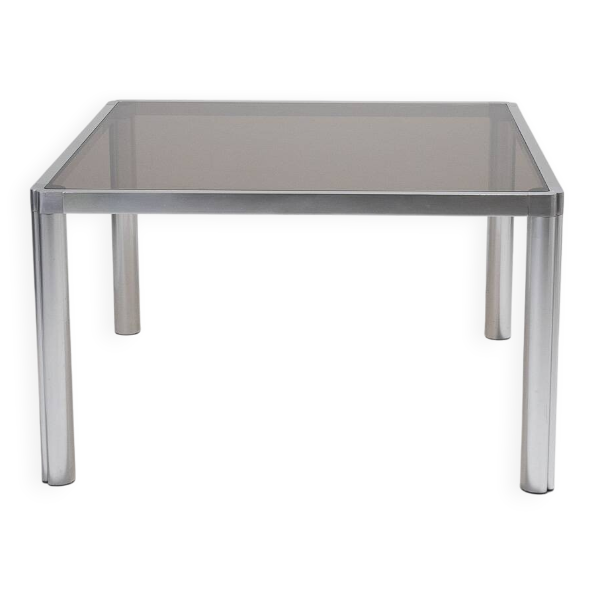 Glass and chrome dining table, 1970s