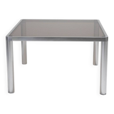 Glass and chrome dining table, 1970s