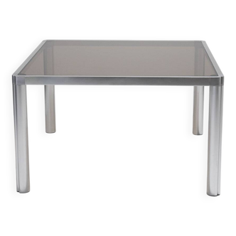 Glass and chrome dining table, 1970s