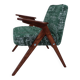 Fauteuil lounge scandinave vert au design vintage en tissu Rustiq Forest