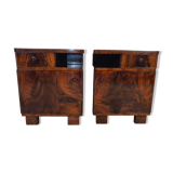 Pair of Art Decò bedside tables in mahogany