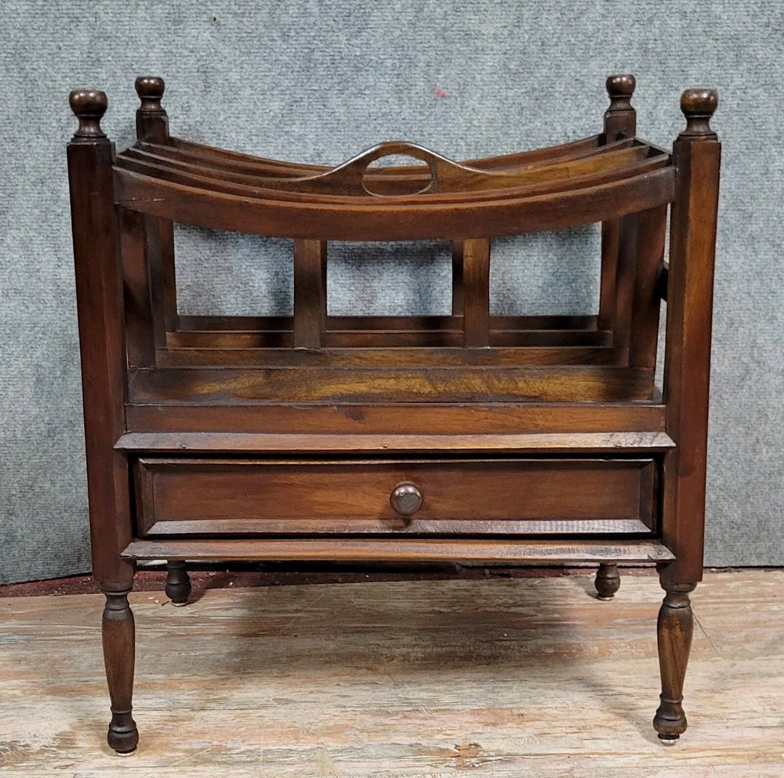 English mahogany magazine rack, late 19th century