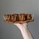 Hand-carved olive wood egg cups, country decor