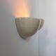 Pair of vintage wall lights, beige porcelain, France 1970