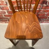 Set of 4 varnished wood bistro chairs