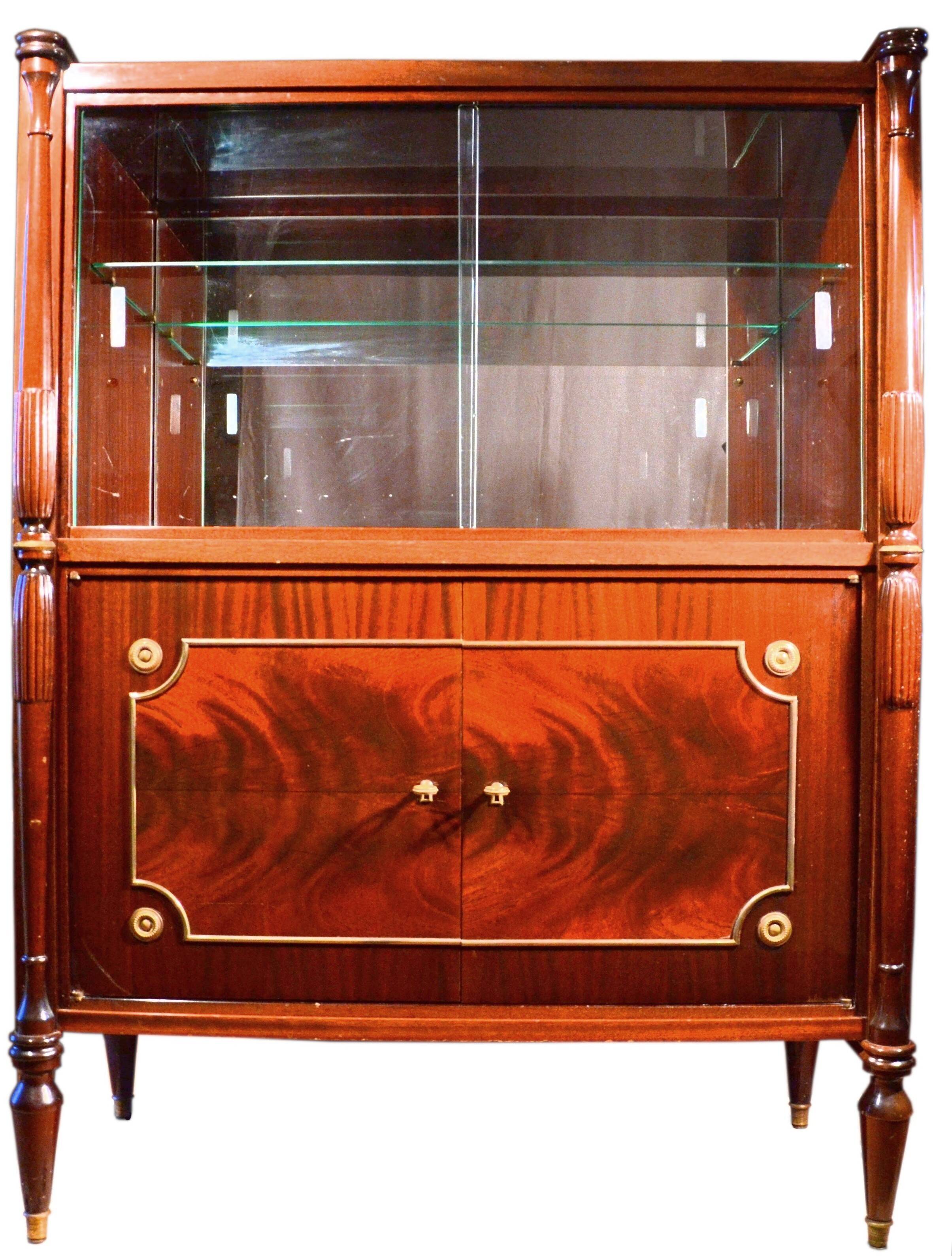 Display cabinet or bar cabinet in mahogany, 1970s