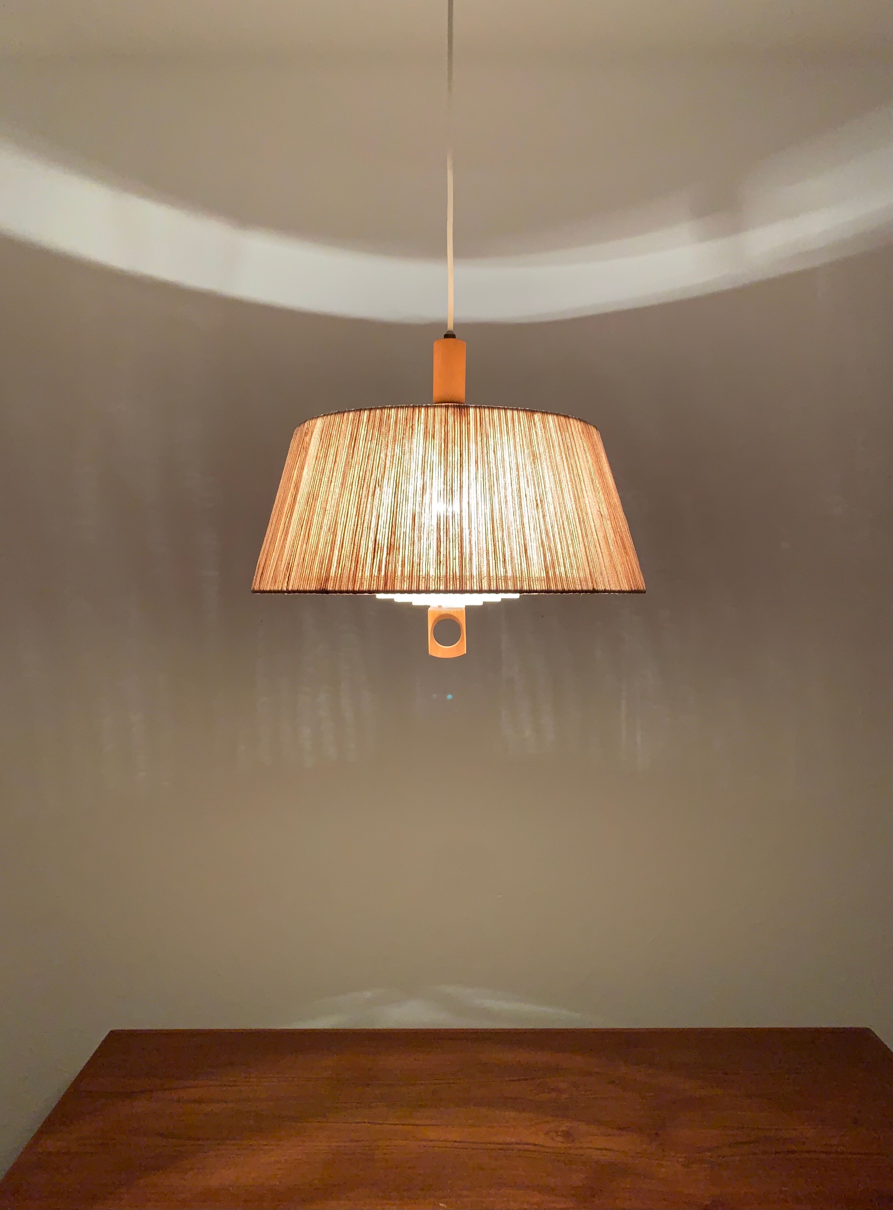 Sisal and Walnut Pendant Lamp by Temde