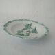 Plate saint amand green décor richelieu flower al . mb faience france