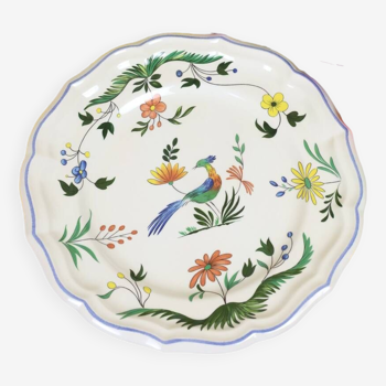 Assiette plate gien - modèle "oiseaux de paradis"