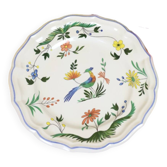 Assiette plate gien - modèle "oiseaux de paradis"