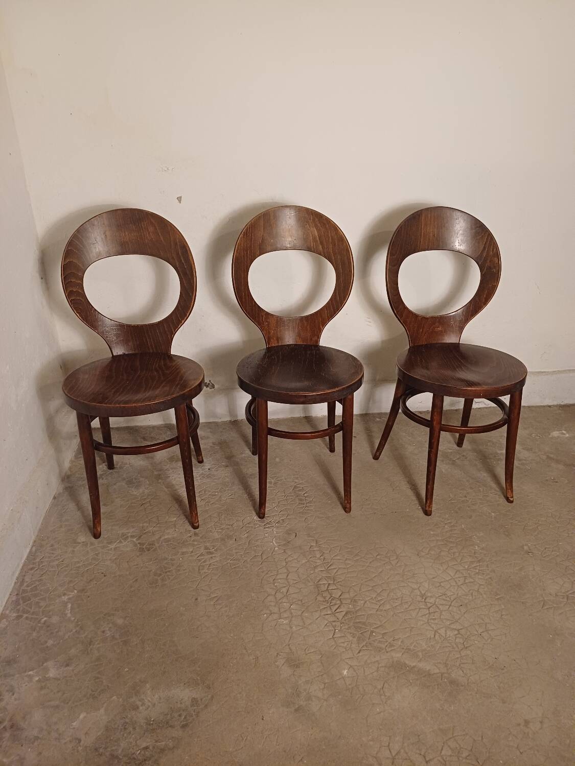 Set of 3 Baumann Mouette bistro chairs