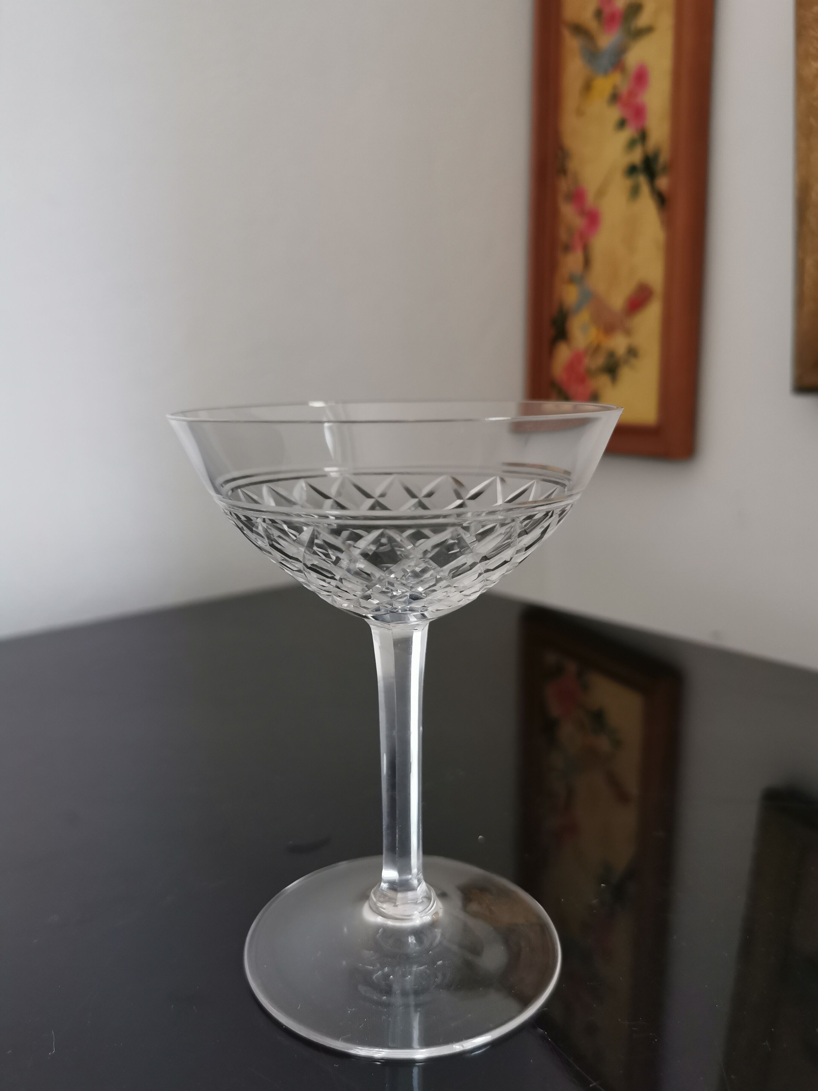 12 coupes cristal gravé vintage