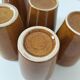 5 vintage caramel glazed stoneware cups, 70s crafts
