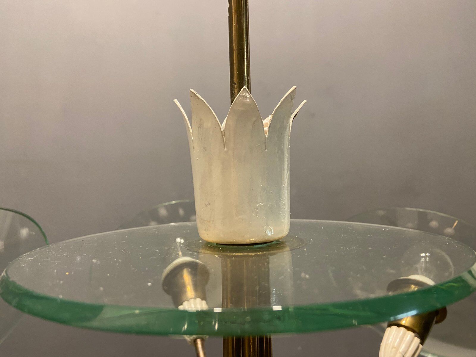 Brass glass chandelier, 1940s