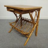 Bamboo and rattan bedside table from the 60s/70s