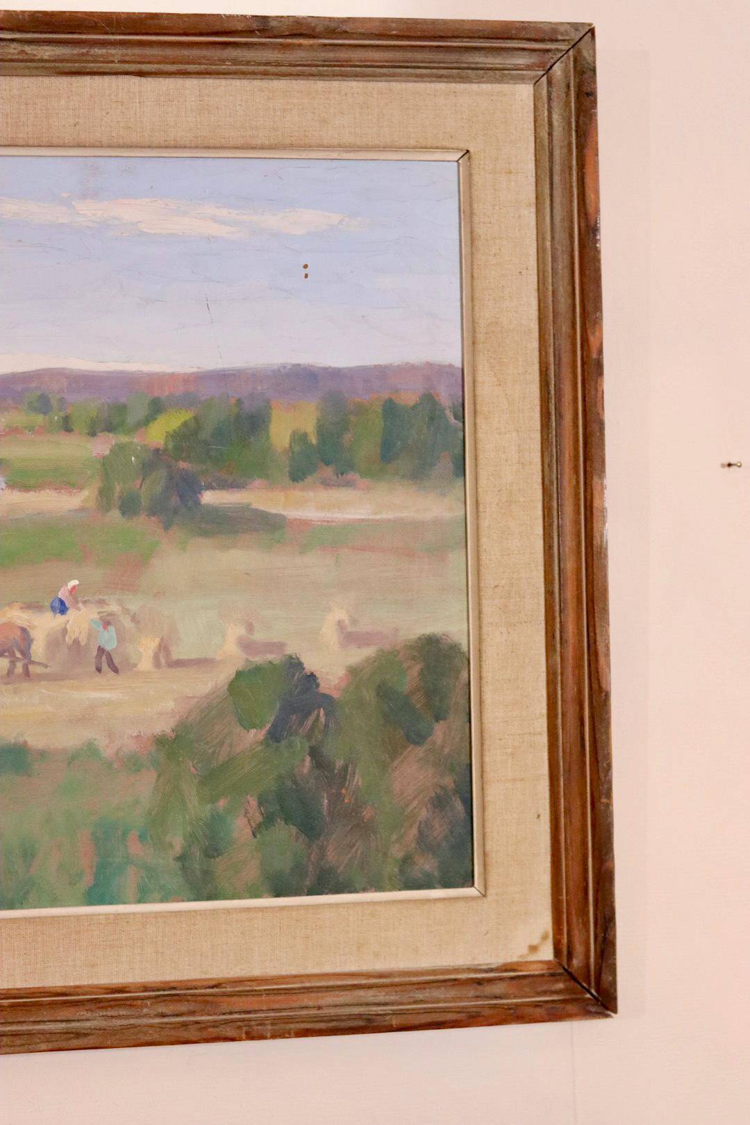 Oil on panel "Landscape" by Karl Abel