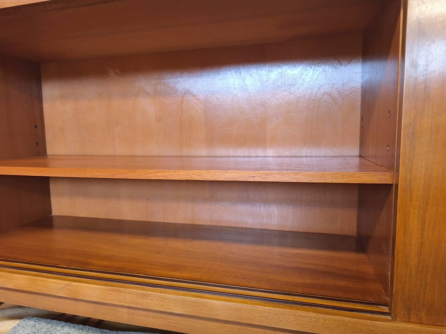 Walnut sideboard with sliding doors, 1950s, design Georg Satink