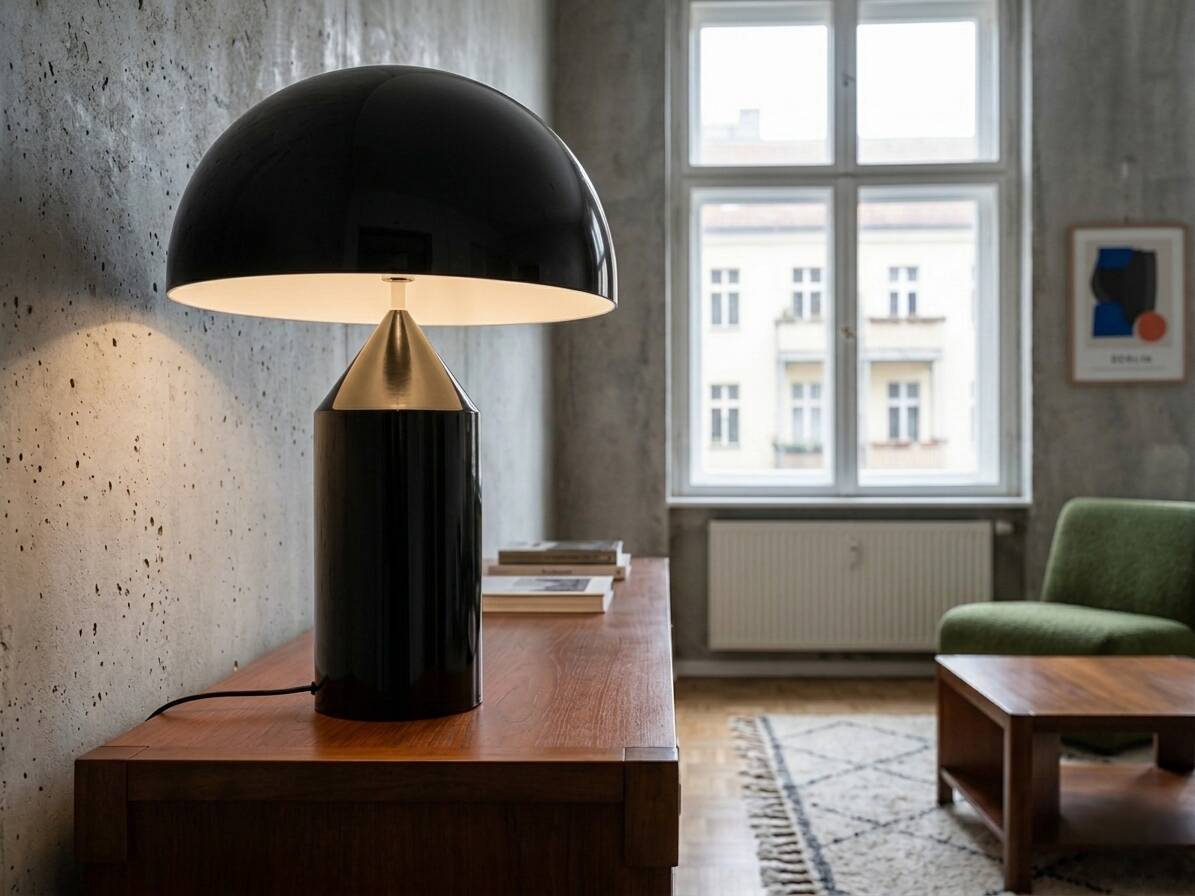 Lampe de table Oluce Atollo 233 Vico Magistretti grande version précoce des années 1980
