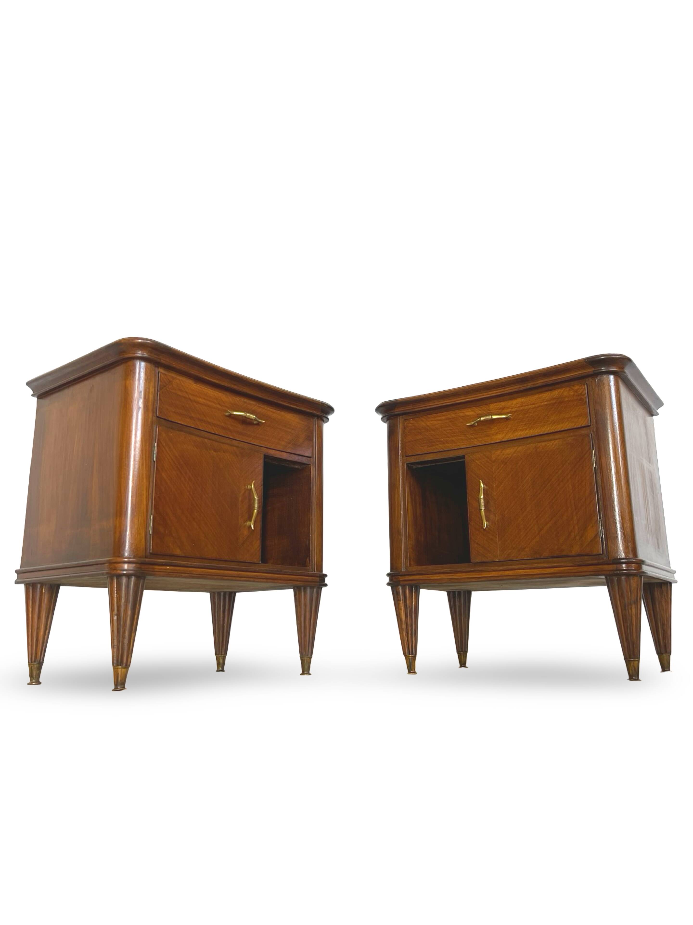 Pair of Italian bedside tables from the mid-20th century.