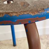 Industrial stool steel patina rusty steel vintage