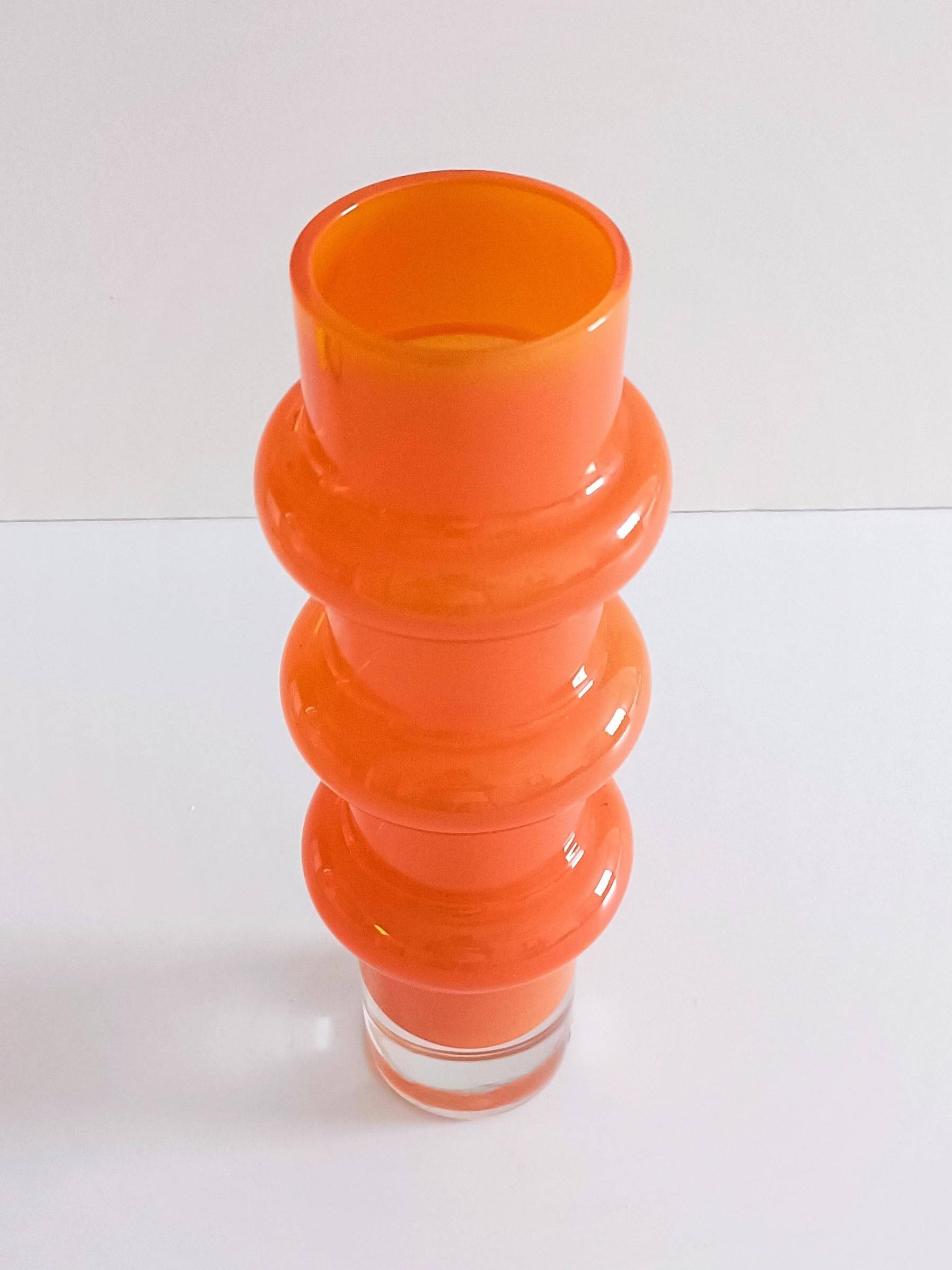 Scandinavian Modern Hooped Glass Vase by Aseda, Sweden 1960s