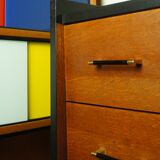 Convenient feet compass wood tinted teak 1950