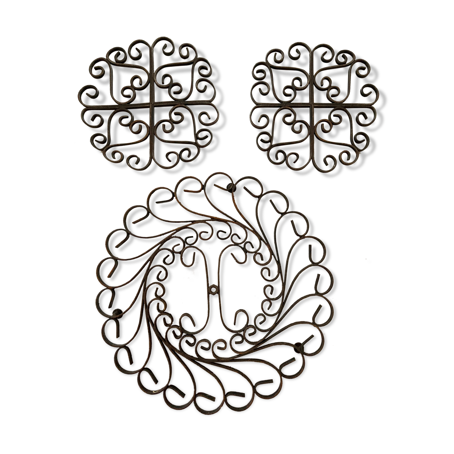 Underside of wrought iron antique metal