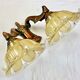 Wall lamp double fires copper metal art deco glassware ezan opalescent gilded
