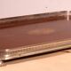 19th century silver-plated metal and mahogany tray
