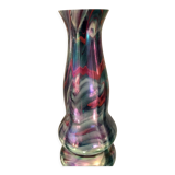 Multilayer glass vase with irised reflections