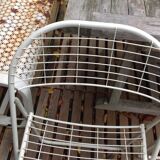 Trio of folding metal chairs
