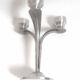 3-light solid stainless steel chandelier Height 22.5 cm Late 1960s