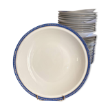 Large Deep Plate 29cm Salad Bowl Limoges Porcelain Blue Gold Betoule Legrand