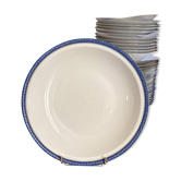 Large Deep Plate 29cm Salad Bowl Limoges Porcelain Blue Gold Betoule Legrand