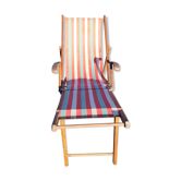 Vintage long chair wood and fabrics