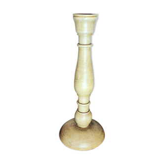 Turned wooden candle holder